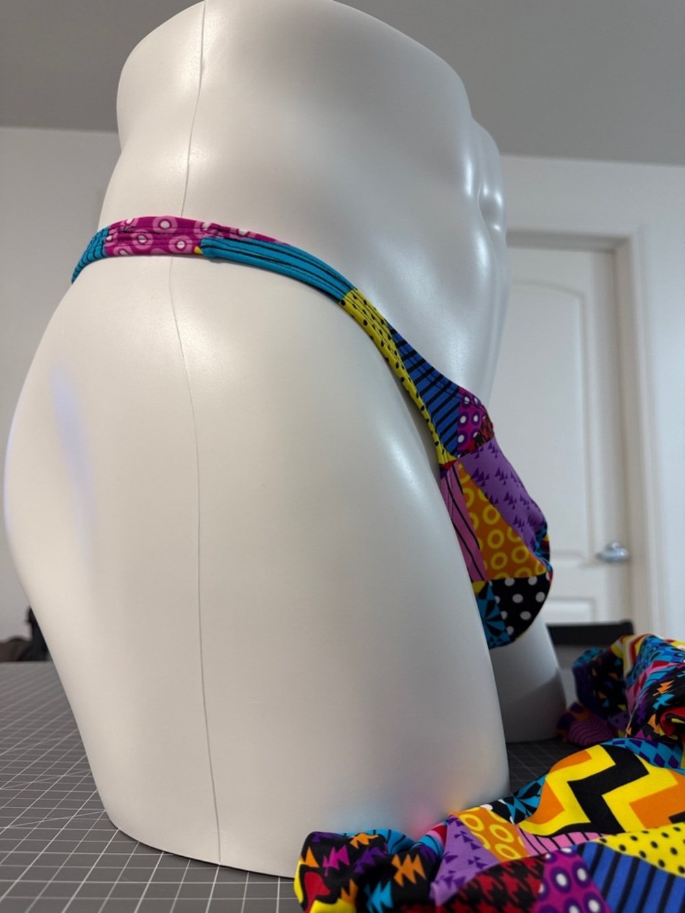 Colorful Geometric Patchwork Bikini Bottom - Picture 4 of 9